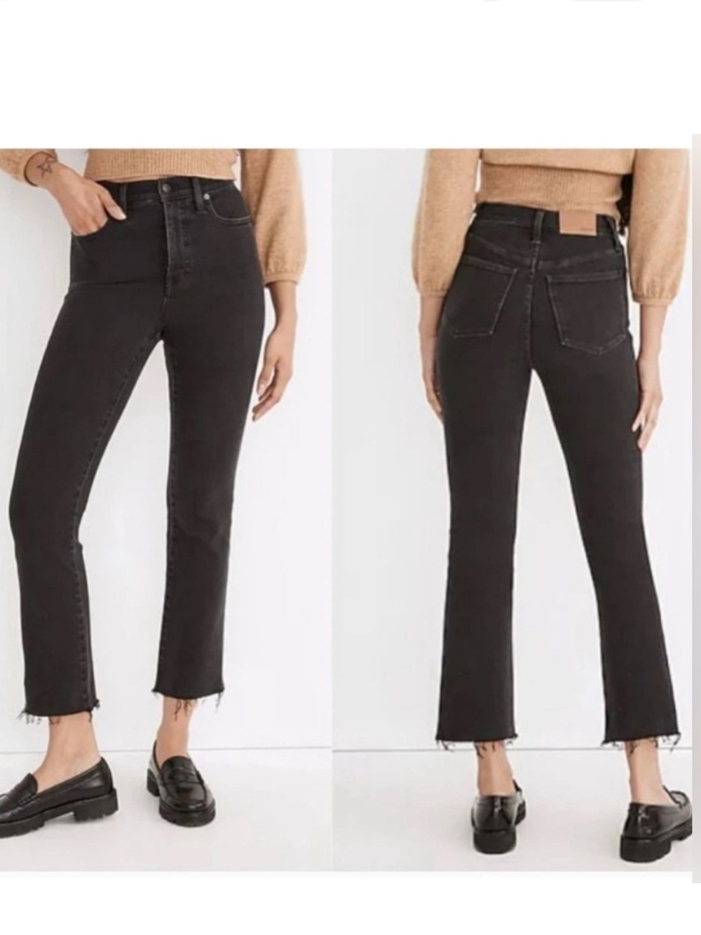 Madewell Cali Demi Boot Raw Hem Black
